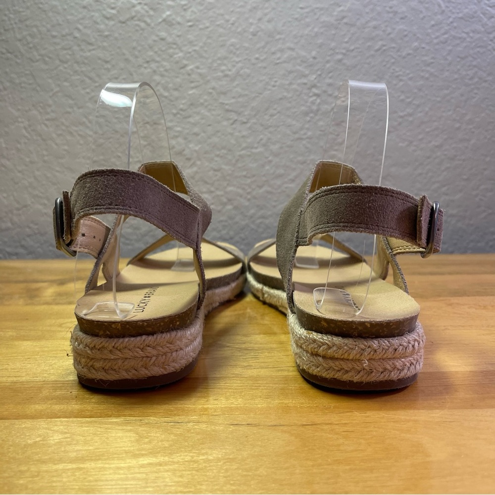 Women’s Taupe Cross-Strap Sandals with Espadrille Sole - Picture 5 of 12